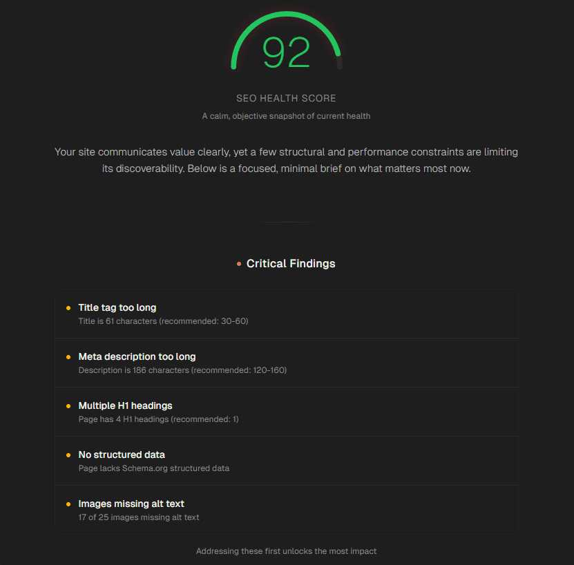 SEO Mentor Dashboard